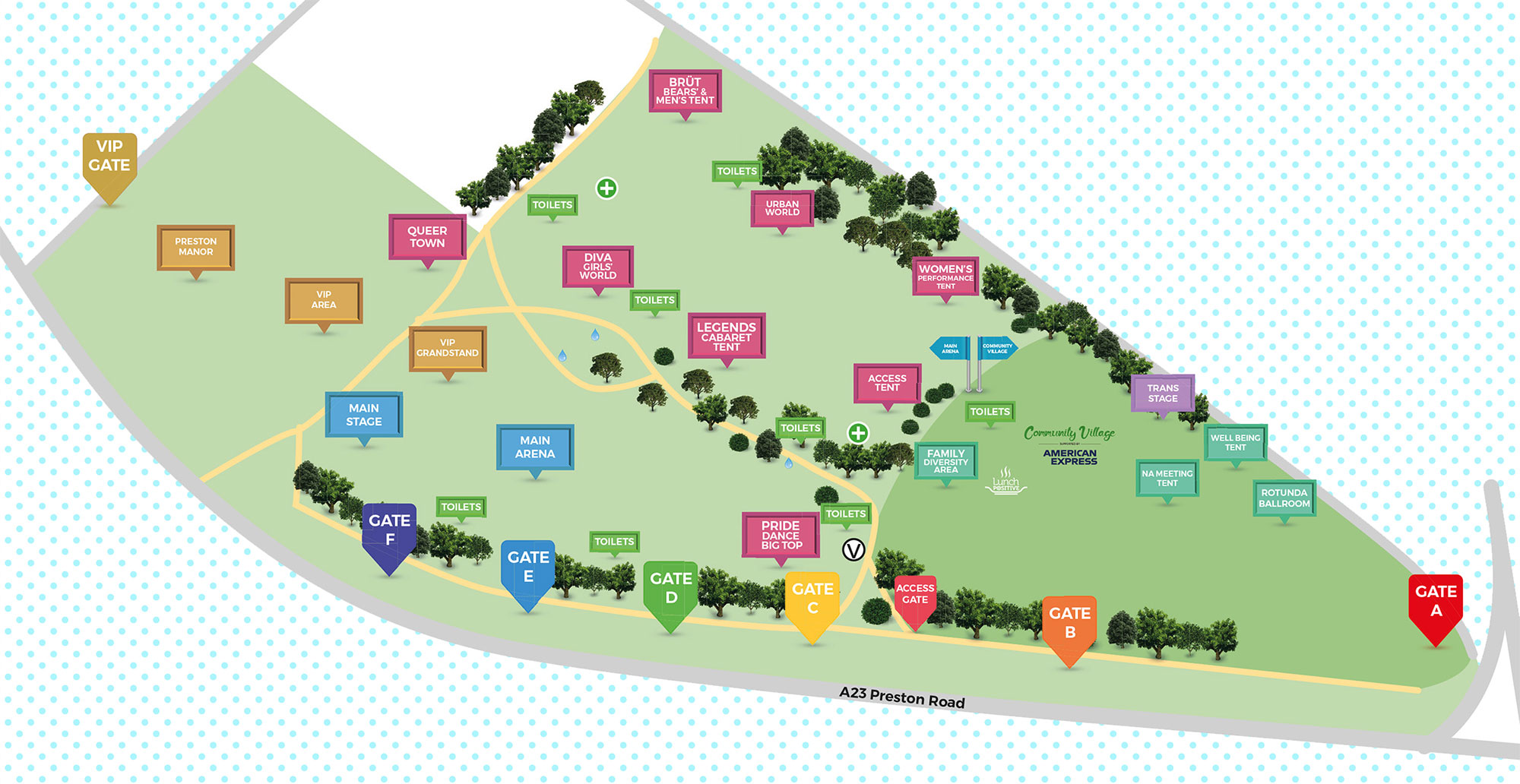 Pride Festival 2018 – Park Map & Line-Ups